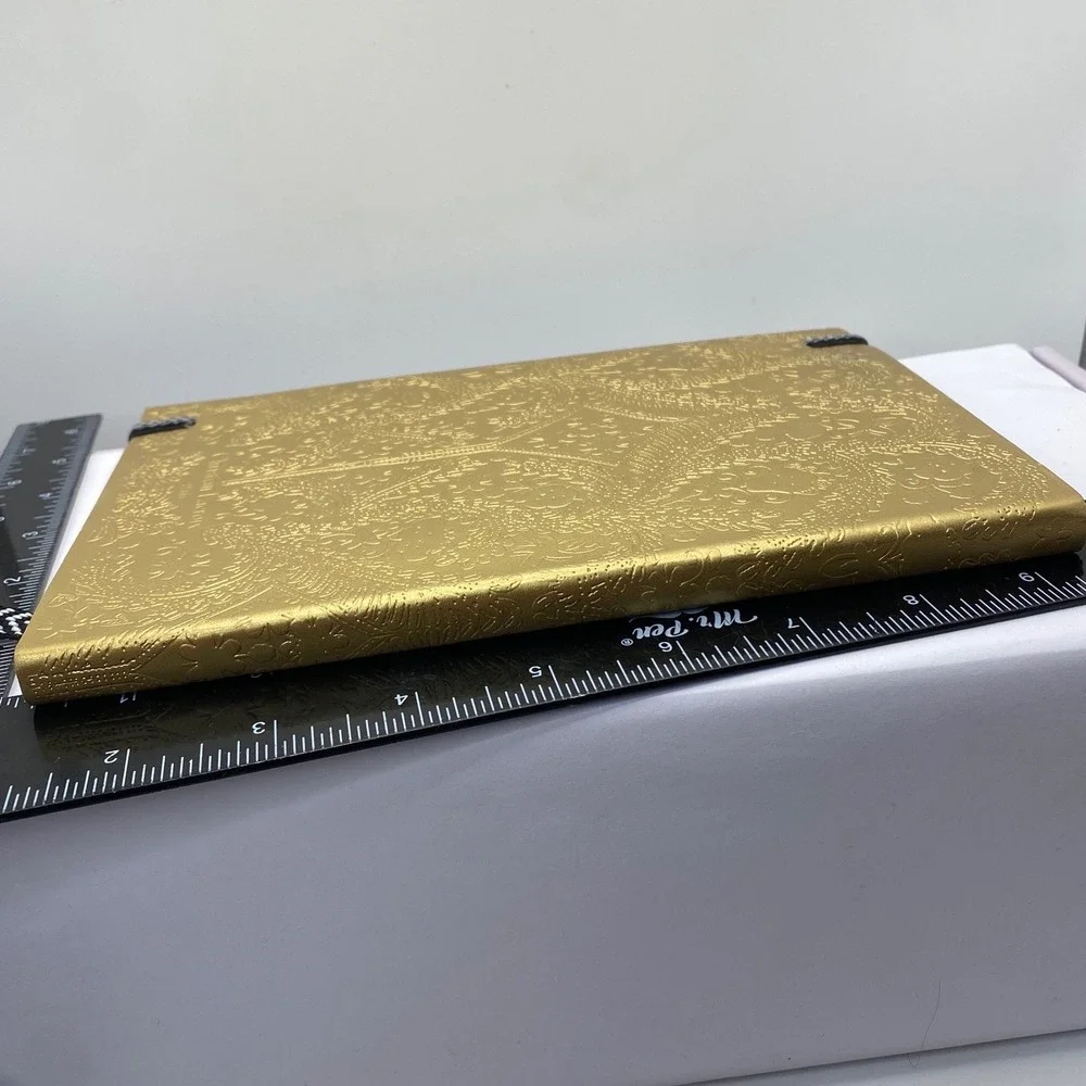Christian Lacroix Paris Paseo Gold‎ Embossed Journal Notebook Metallic Gold 8x6